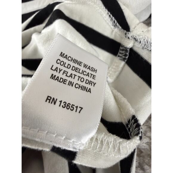 Colette Size M Striped 3/4 Sleeve Top White Casual Pullover Shirt - Picture 6 of 7